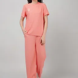 Lugo Solid Round Neck T-Shirt With Trousers-image-15
