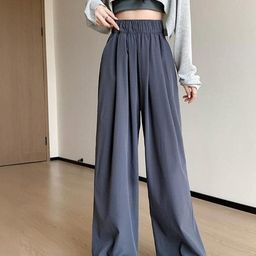 Outzidr Women Mid-Rise Loose Fit Wide Leg Trousers-image-40