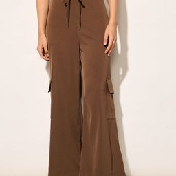 ONLY Women Straight Fit High-Rise Cargos Trousers-image-90