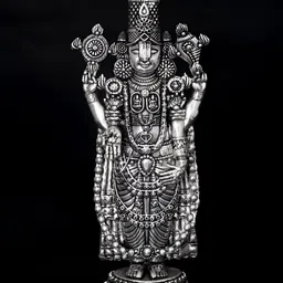 Exotic India Silver-Toned Tirupati Balaji Brass Idol Showpiece-image-17