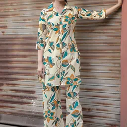 MOJILAA Printed Pure Cotton Tunic With Trouser Co-Ords-image-5