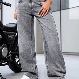 Glossia Women Comfort Straight Fit Mid-Rise Acid Wash Stretchable Jeans-picture-42