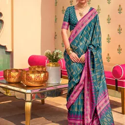 Anouk Silk Blend Sungudi Saree-20