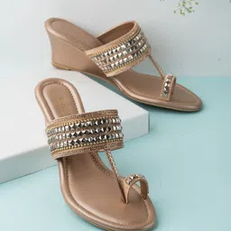 Inc 5 Women Embellished Ethnic Wedge Sandals-3