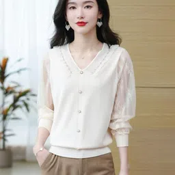 StyleCast Women V-Neck Self Design Sweatshirt-picture-18