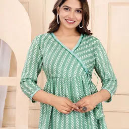 Cloth Bites Floral Print Ethnic Cotton Shirt Style Crop Top-image-52