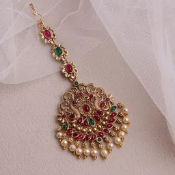 PANASH Gold-Plated Stone Studded Matha Patti-12