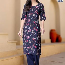 HERE&NOW Ethnic Motifs Printed Regular Kurta with Trousers-17
