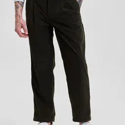 Snitch Men Relaxed Loose Fit Pleated Trousers-image-80