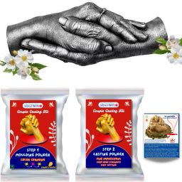 Couple Hands 3D Casting Kit (Moulding Powder 900 GMS, Casting Powder 1200 GMS, Yellow)-image-77