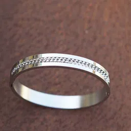 VAMA Silver-Plated Stainless Steel Bangle-Style Bracelet-image-50
