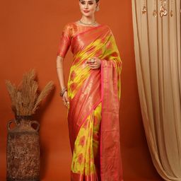 VILLAGIUS Woven Design Zari Pure Silk Banarasi Saree-image-66