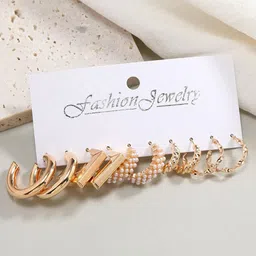 Celestique Set Of 5 Contemporary Korean Hoop Earrings image 2