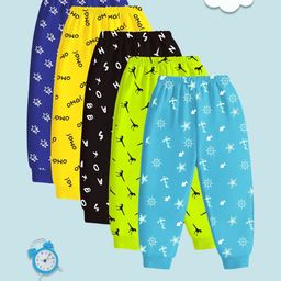 YK Boys Pack Of 5 Multicolored Printed Track Pants-picture-38