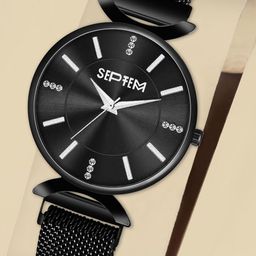 Septem Women Brass Embellished Dial & Stainless Steel Wrap Around Straps Analogue Chronograph Watch-image-90