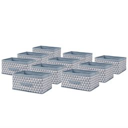 Kuber Industries Blue & White 10 Pieces Printed Drawer Organisers-44