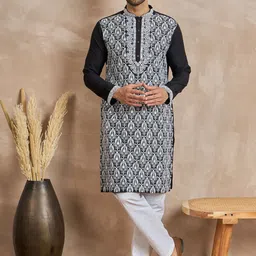 Anouk Ethnic Motifs Embroidered Mandarin Collar Straight Kurta-image-47
