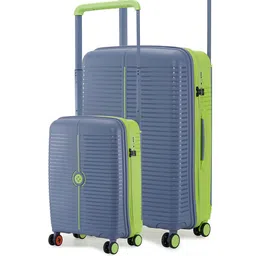 Nasher Miles Unisex Grey Dubai Pack Of 2 Textured Trolley Bag-image-98
