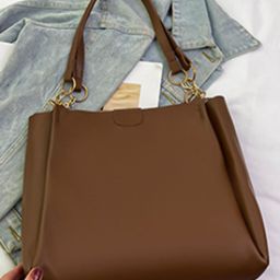 HAUTE SAUCE by Campus Sutra Leather Structured Tote Bag with Bow Detail-image-22