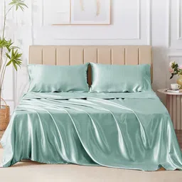 MUSH Luxurious Blue 250 TC Bamboo King Bedsheet Set Bamboo 2.74 m x 2.74 m-image-75