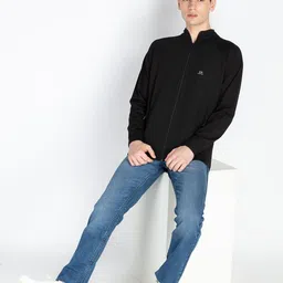 Status Quo Men Solid Mock Collar Front-Open Sweatshirt image 5