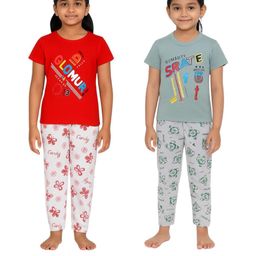 Veecap Girls Pack Of 2 Pyjama Set-image-30