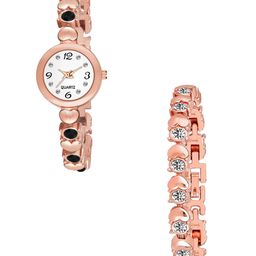 THE SHOPOHOLIC Women Watch Gift Set 554-Black Gold-image-42