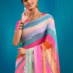 GAVUBAA Multi Pure Georgette Sarees-picture-23