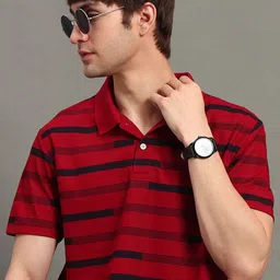 GET GOLF Men Striped Polo Collar T-shirt-picture-6