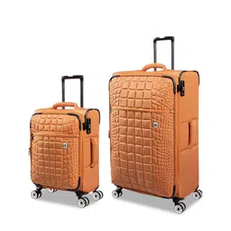IT luggage Reptilian 2 Pcs Textured Soft-Sided Large & Small Trolley Bag-21