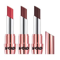 VOLO Set Of 3 Creme Matte Lipstick - 3.5 g Each - Peach 633 - Coffee 634 - Chocolate 635-23