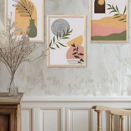 Kotart Brown & White 3 Pieces Floral And Botanical Wooden Wall Arts-picture-9