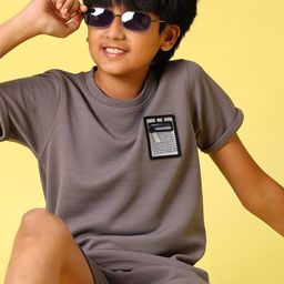 V-Mart Boys Printed Round Neck T-shirt With Shorts-image-5