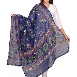 PK HUB Ethnic Motifs Embroidered Dupatta with Mirror Work-51