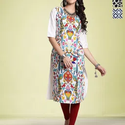 Moda Rapido Selection Of 3 Ethnic Motifs Printed Round Neck Straight Kurtas-image-33