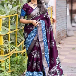 KALINI Ethnic Motifs Printed Bagru Saree-20