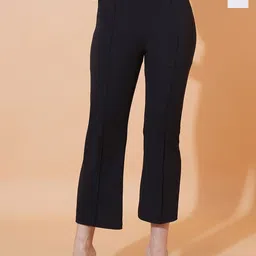 Kushi Flyer Women Pack of 2 Comfort Regular Fit Mid-Rise Plain Trousers-picture-19