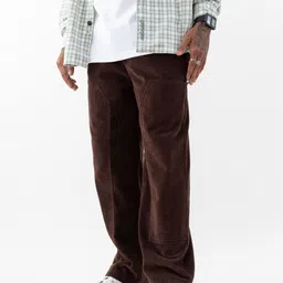 Urban Monkey Unisex Mid-Rise Loose Fit Corduroy Trousers-image-23