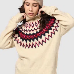 GAP Printed Turtle Neck Pullover Sweater-image-84