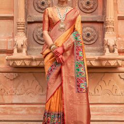 Anouk Ethnic Motifs Woven Design Zari Patola Saree-image-50