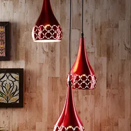 GAUVIK Maroon Textured Aluminium Ceiling Lamp-45