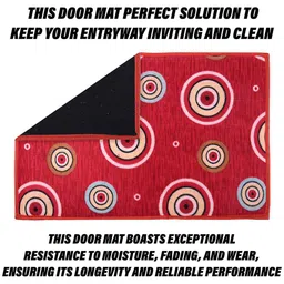 Kuber Industries Red & White Printed Rectangular Anti-Skid Doormat image 5
