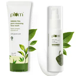 Plum Set Of Green Tea Gel Face Wash & Oil-Free Moisturizer - 150ml-35