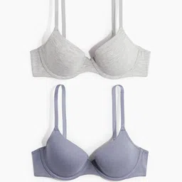 H&M 2-Pack Padded Underwired Cotton Bras-image-22