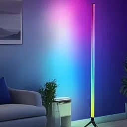XERGY White 360 RGBIC LED Remote Control Adjustable Height USB Powered Floor Lamp image 5