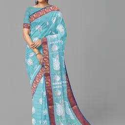 The Chennai Silks Ethnic Motifs Printed Zari Saree With Blouse Piece-picture-25