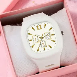 JUST LIKE Boys Dial & Bracelet Style Straps Analogue Watch milar white-29