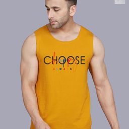 SLOWLORIS Pack Of 2 Printed Round Neck Gym Vests VSL26 CMB(CHS MUSTARD)(KEEP BLACKGREY)-image-100