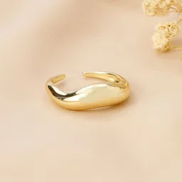 SALTY Women & Girls Molten Wave Golden Stylish Adjustable Finger Ring-image-45