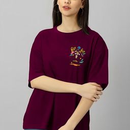 Parona Women Printed Pockets T-shirt-image-75
